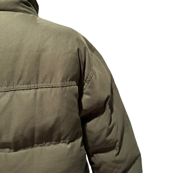 Eddie Bauer Goose Down Coat Mens EB650 Fill Power Zip Up Snap Button Green Small - Picture 10 of 13